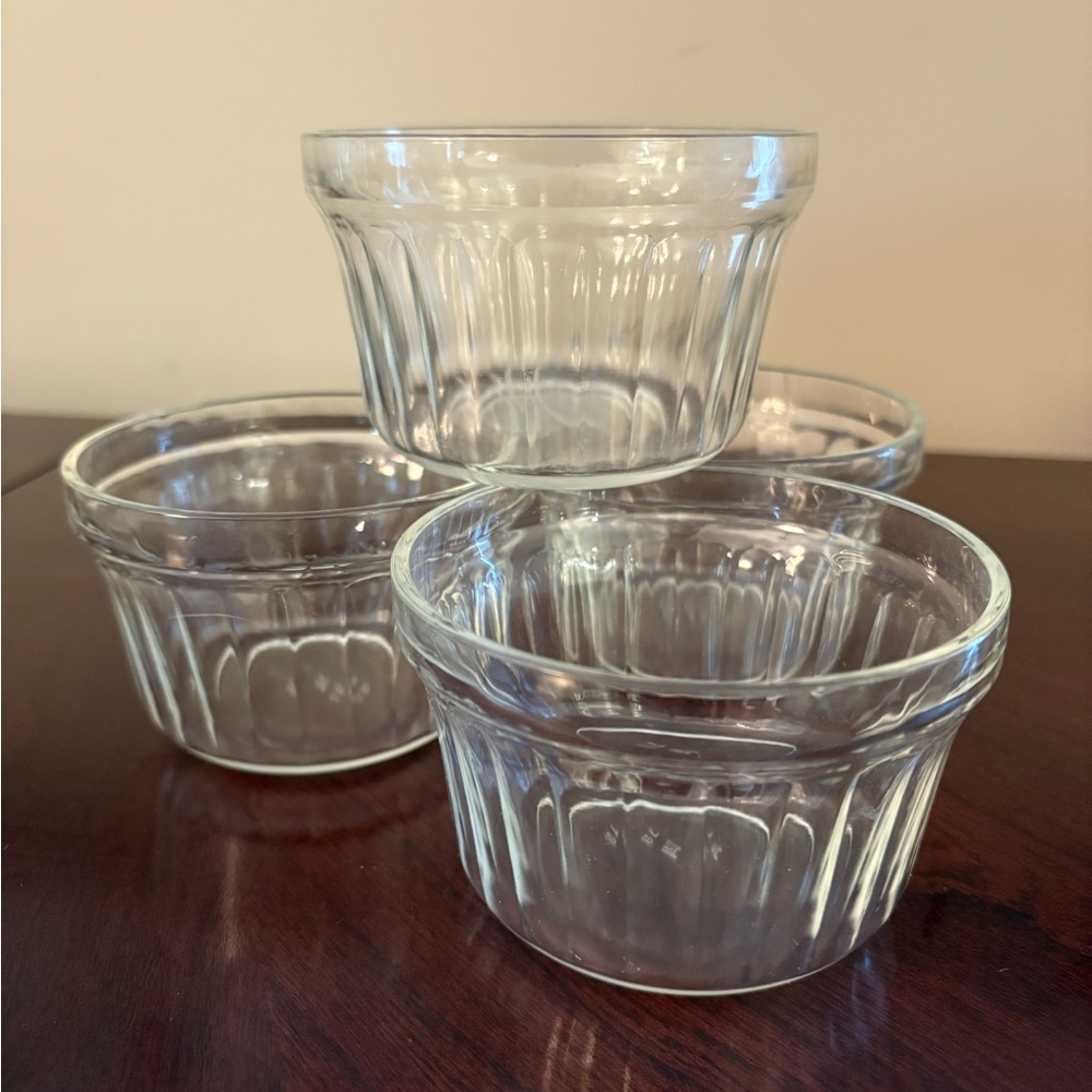 Clear Glass Custard Cup Set (4)
